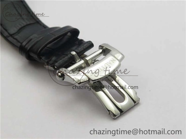 Nautilus 5980 SS 3KF Best Edition White Dial on Black Leather Strap A7750