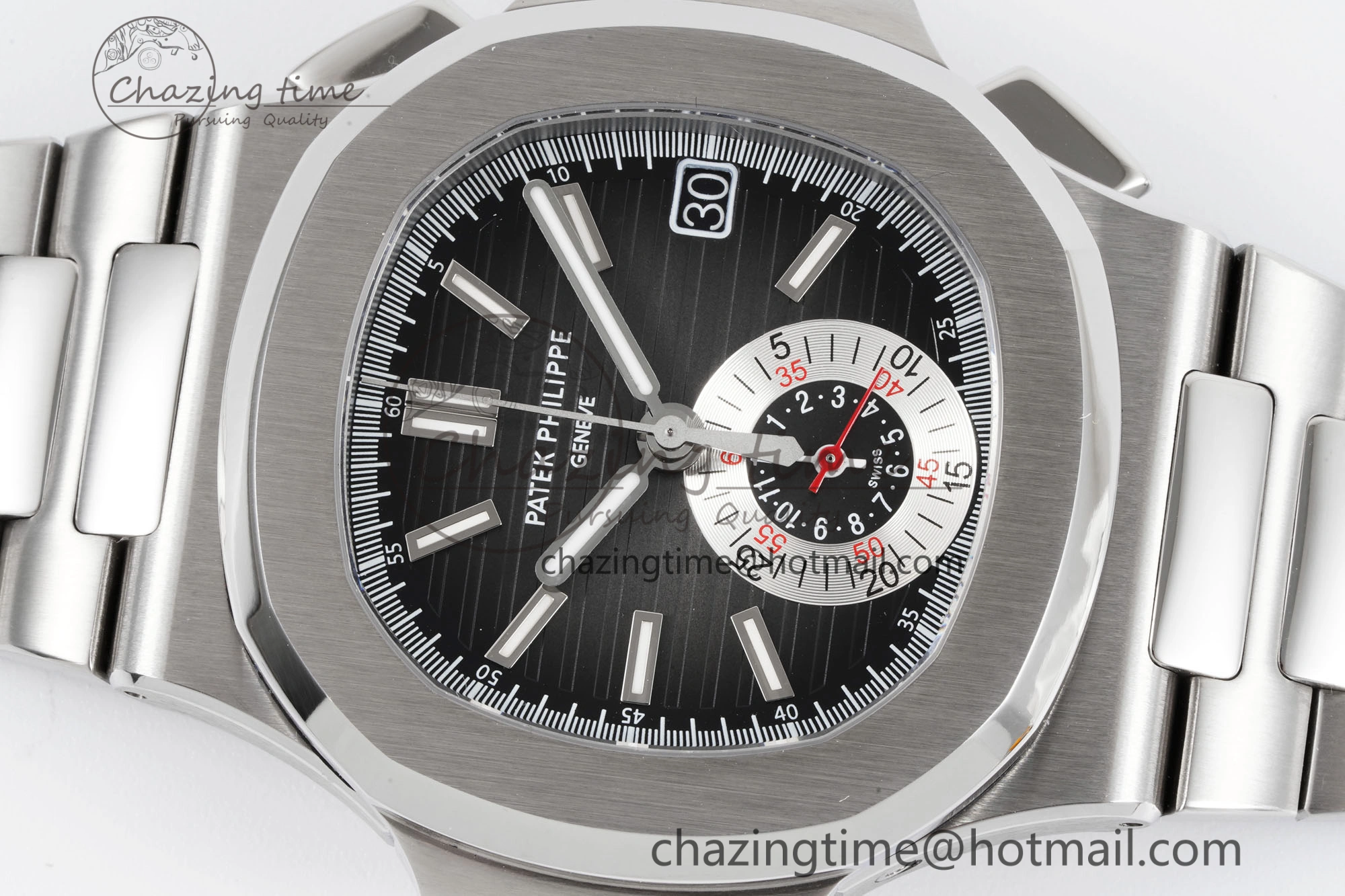 Nautilus 5980 SS PPF Best Edition Black Dial on SS Bracelet A28-520