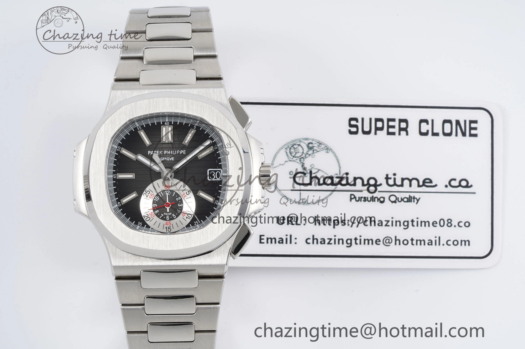 Nautilus 5980 SS PPF Best Edition Black Dial on SS Bracelet A28-520