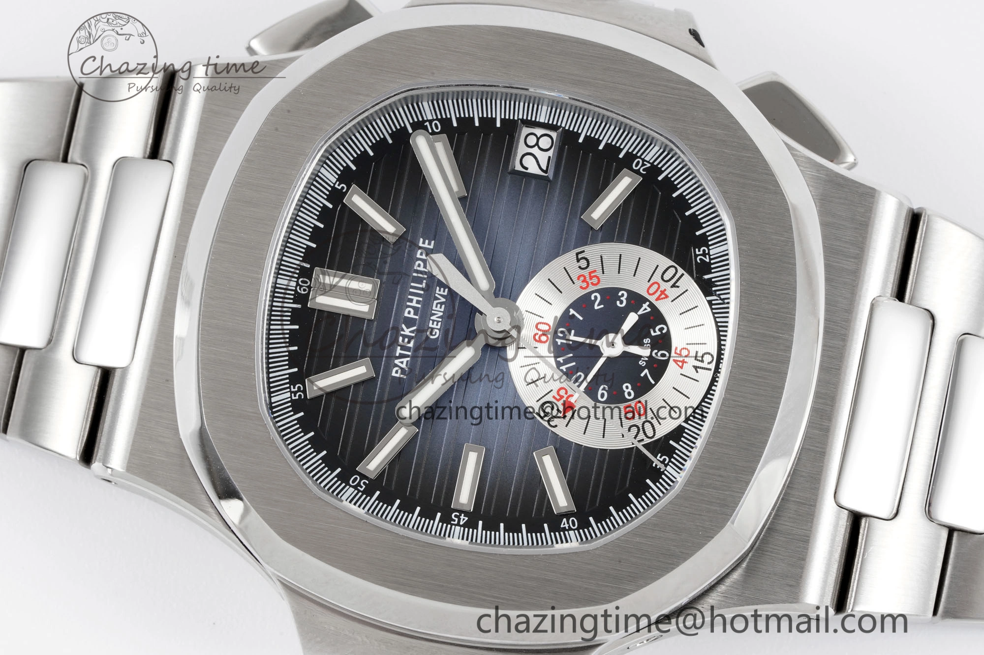Nautilus 5980 SS PPF Best Edition Blue Dial on SS Bracelet A28-520