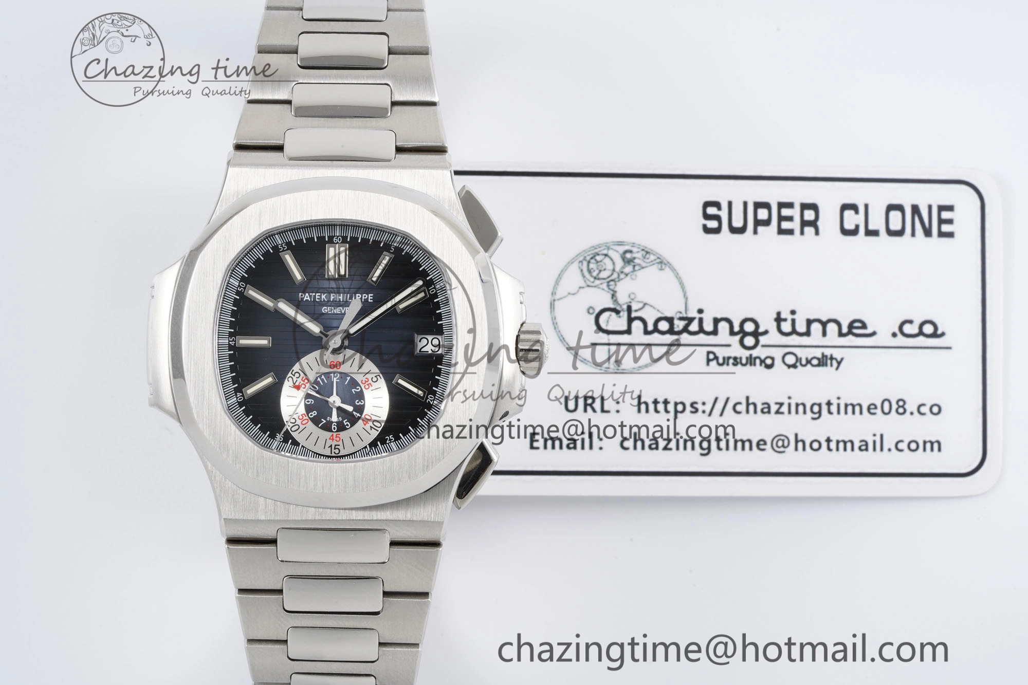 Nautilus 5980 SS PPF Best Edition Blue Dial on SS Bracelet A28-520