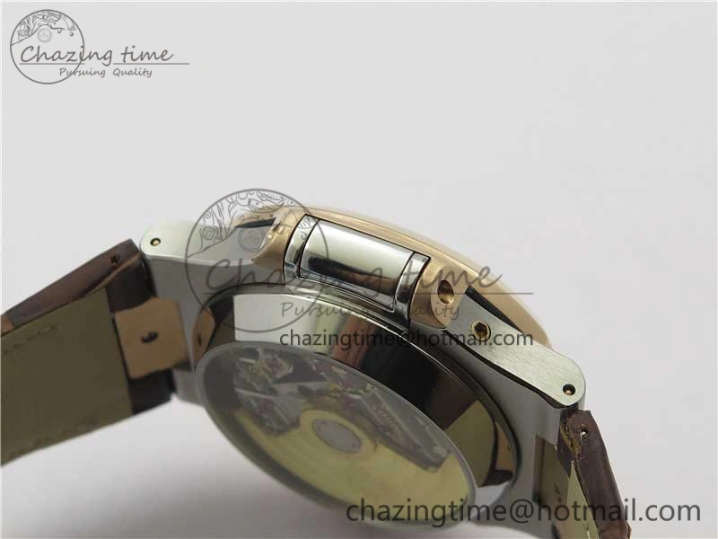 Nautilus 5980 SS RG 3KF Best Edition Blue Dial on Brown Leather Strap A7750