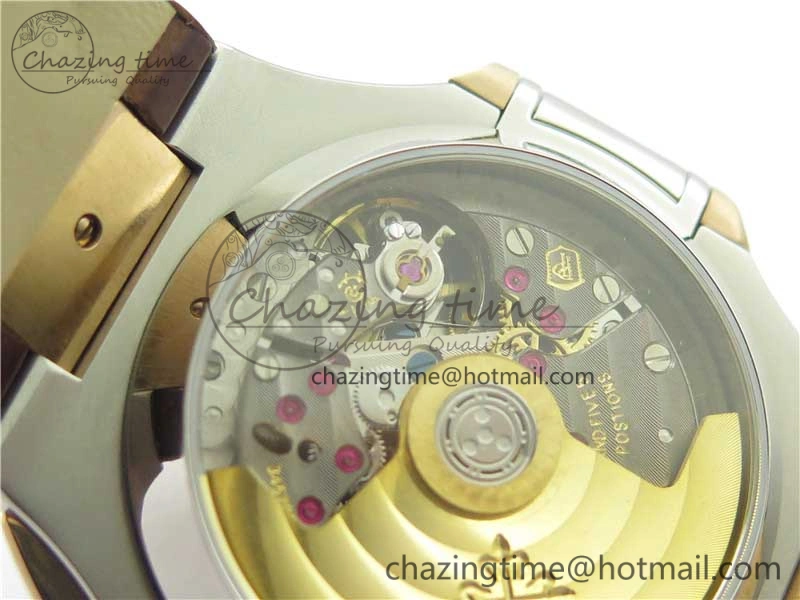 Nautilus 5980 SS RG 3KF Best Edition Blue Dial on Brown Leather Strap A7750