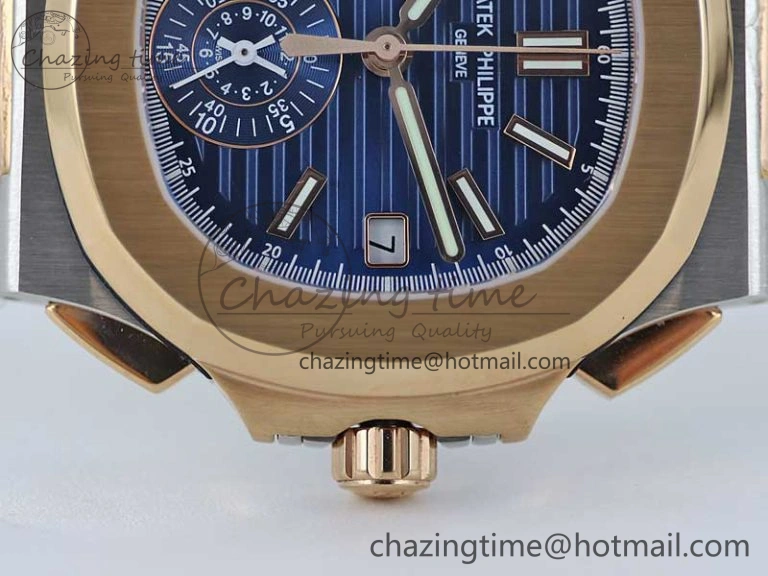 Nautilus 5980 SS RG TWF Best Edition Blue Dial on SS RG Bracelet A7750