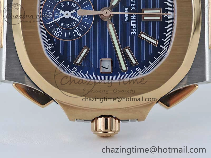 Nautilus 5980 SS RG TWF Best Edition Blue Dial on SS RG Bracelet A7750