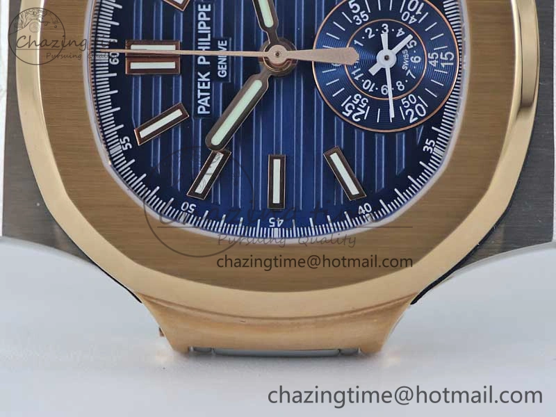 Nautilus 5980 SS RG TWF Best Edition Blue Dial on SS RG Bracelet A7750