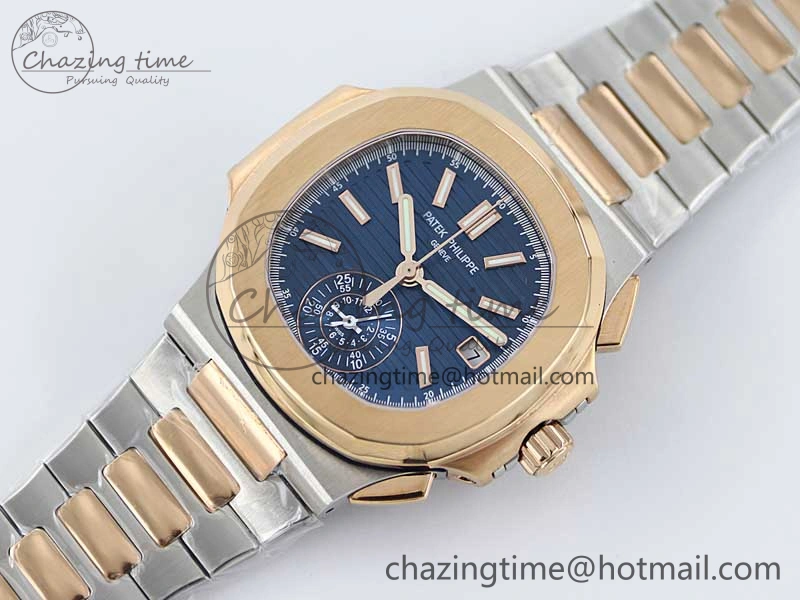 Nautilus 5980 SS RG TWF Best Edition Blue Dial on SS RG Bracelet A7750