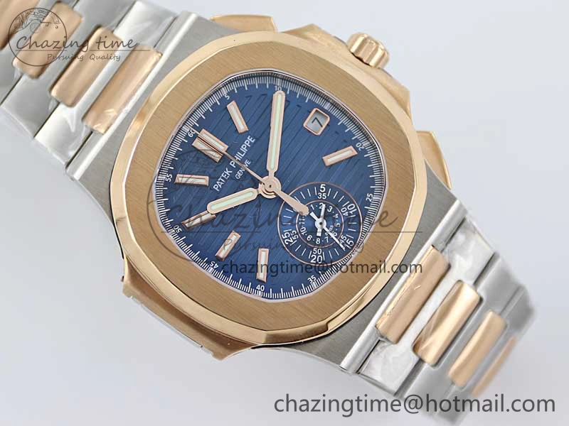 Nautilus 5980 SS RG TWF Best Edition Blue Dial on SS RG Bracelet A7750