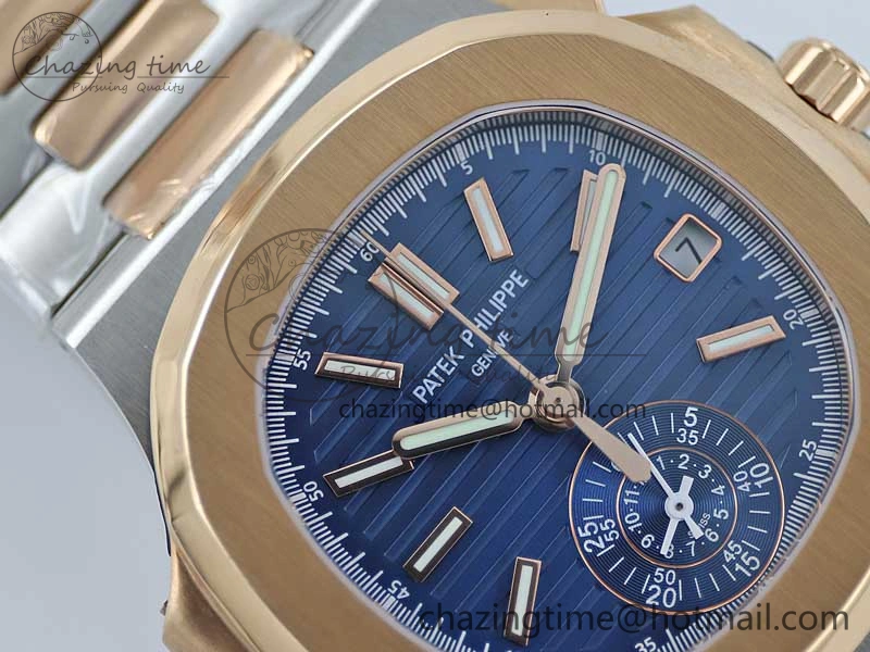 Nautilus 5980 SS RG TWF Best Edition Blue Dial on SS RG Bracelet A7750
