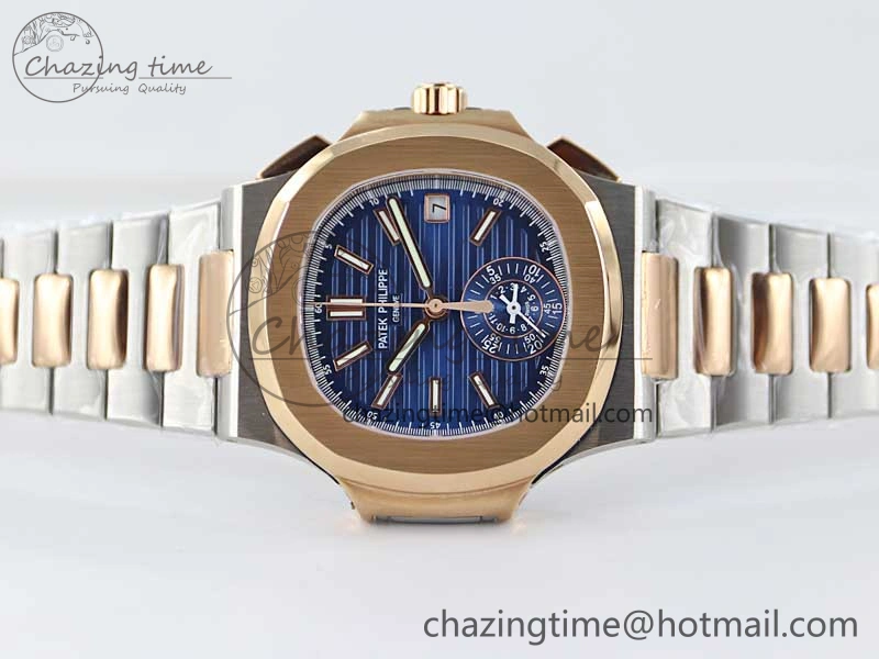 Nautilus 5980 SS RG TWF Best Edition Blue Dial on SS RG Bracelet A7750