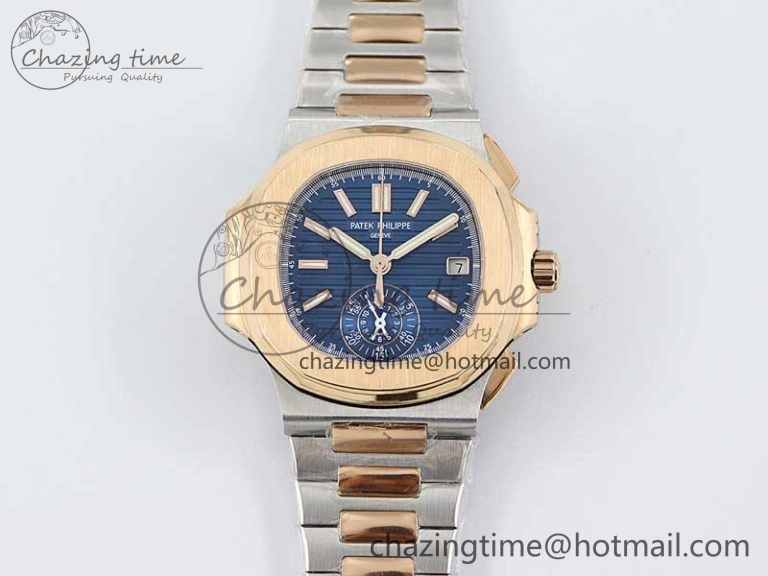 Nautilus 5980 SS RG TWF Best Edition Blue Dial on SS RG Bracelet A7750