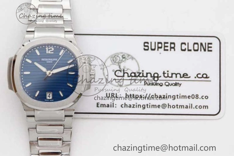 Nautilus 7118 Ladies MSF 1:1 Best Edition Blue Dial on SS Bracelet A324 Super Clone