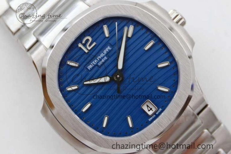 Nautilus 7118 Ladies MSF 1:1 Best Edition Blue Dial on SS Bracelet A324 Super Clone