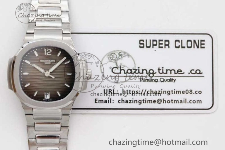 Nautilus 7118 Ladies MSF 1:1 Best Edition Gray Dial on SS Bracelet A324 Super Clone