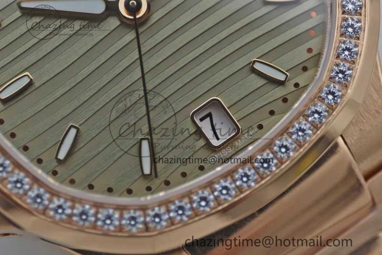 Nautilus 7118 Ladies RG MSF 1:1 Best Edition Gray Dial Diamonds Bezel on RG Bracelet A324 Super Clone