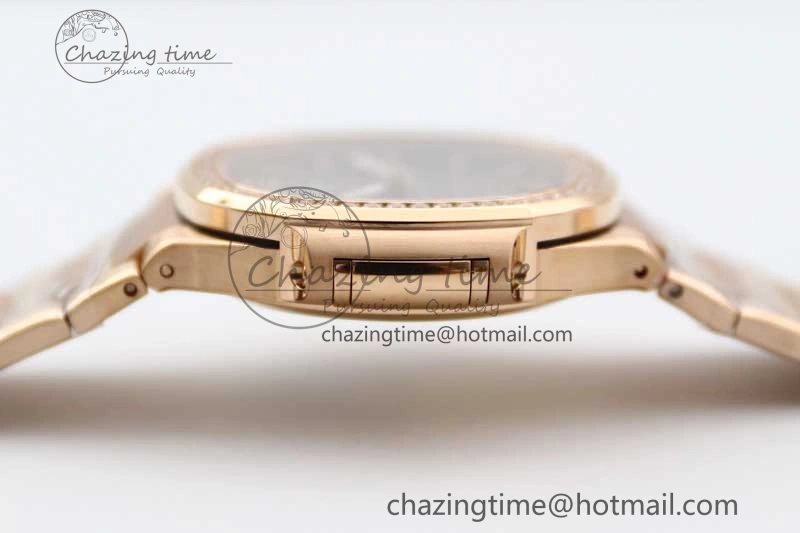 Nautilus 7118 Ladies RG MSF 1:1 Best Edition Gray Dial Diamonds Bezel on RG Bracelet A324 Super Clone