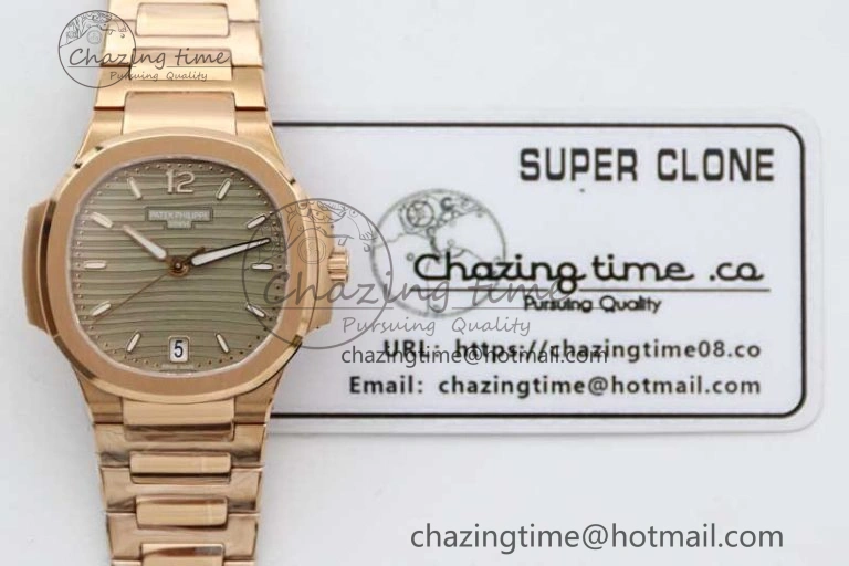 Nautilus 7118 Ladies RG MSF 1:1 Best Edition Gray Dial on RG Bracelet A324 Super Clone