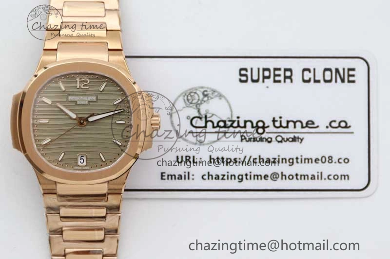 Nautilus 7118 Ladies RG MSF 1:1 Best Edition Gray Dial on RG Bracelet A324 Super Clone