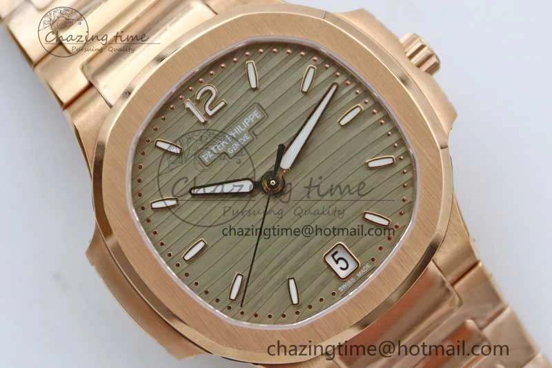 Nautilus 7118 Ladies RG MSF 1:1 Best Edition Gray Dial on RG Bracelet A324 Super Clone