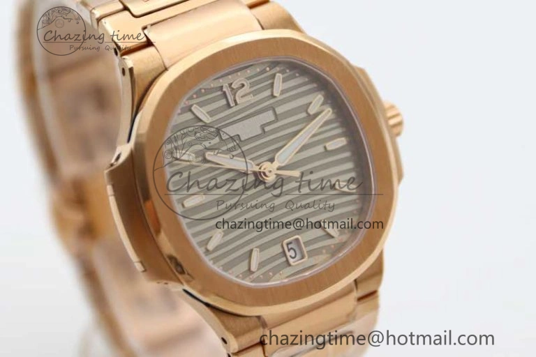 Nautilus 7118 Ladies RG MSF 1:1 Best Edition Gray Dial on RG Bracelet A324 Super Clone