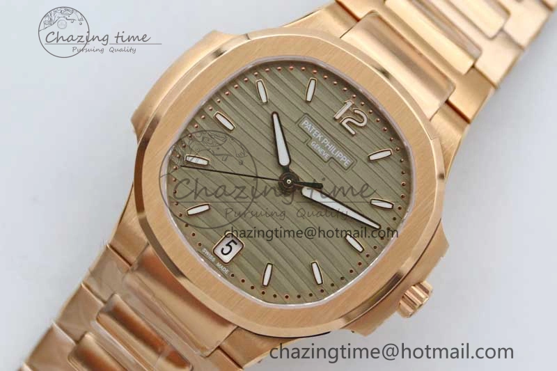 Nautilus 7118 Ladies RG MSF 1:1 Best Edition Gray Dial on RG Bracelet A324 Super Clone