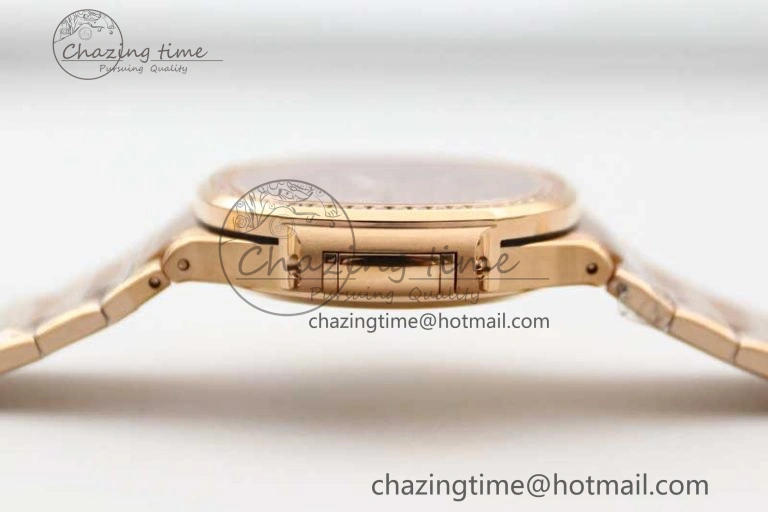 Nautilus 7118 Ladies RG MSF 1:1 Best Edition RG Dial Diamonds Bezel on RG Bracelet A324 Super Clone