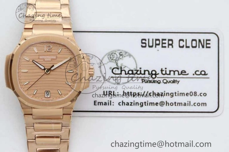 Nautilus 7118 Ladies RG MSF 1:1 Best Edition RG Dial on RG Bracelet A324 Super Clone