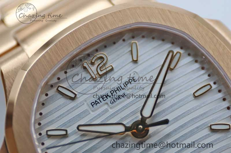 Nautilus 7118 Ladies RG MSF 1:1 Best Edition White Dial on RG Bracelet A324 Super Clone