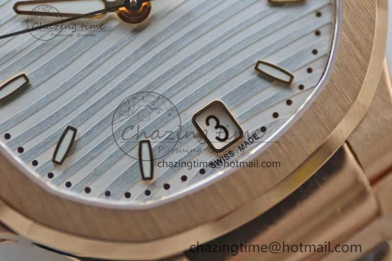 Nautilus 7118 Ladies RG MSF 1:1 Best Edition White Dial on RG Bracelet A324 Super Clone