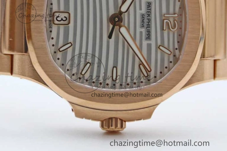 Nautilus 7118 Ladies RG MSF 1:1 Best Edition White Dial on RG Bracelet A324 Super Clone
