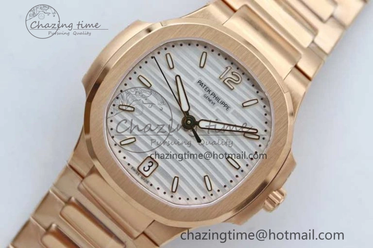 Nautilus 7118 Ladies RG MSF 1:1 Best Edition White Dial on RG Bracelet A324 Super Clone