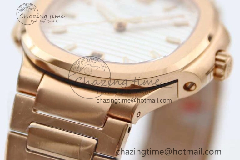 Nautilus 7118 Ladies RG MSF 1:1 Best Edition White Dial on RG Bracelet A324 Super Clone