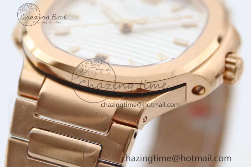 Nautilus 7118 Ladies RG MSF 1:1 Best Edition White Dial on RG Bracelet A324 Super Clone