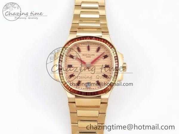 Nautilus 7118 Ladies RG Orange Diamonds PPF 1:1 Best Edition RG Dial on RG Bracelet 324CS