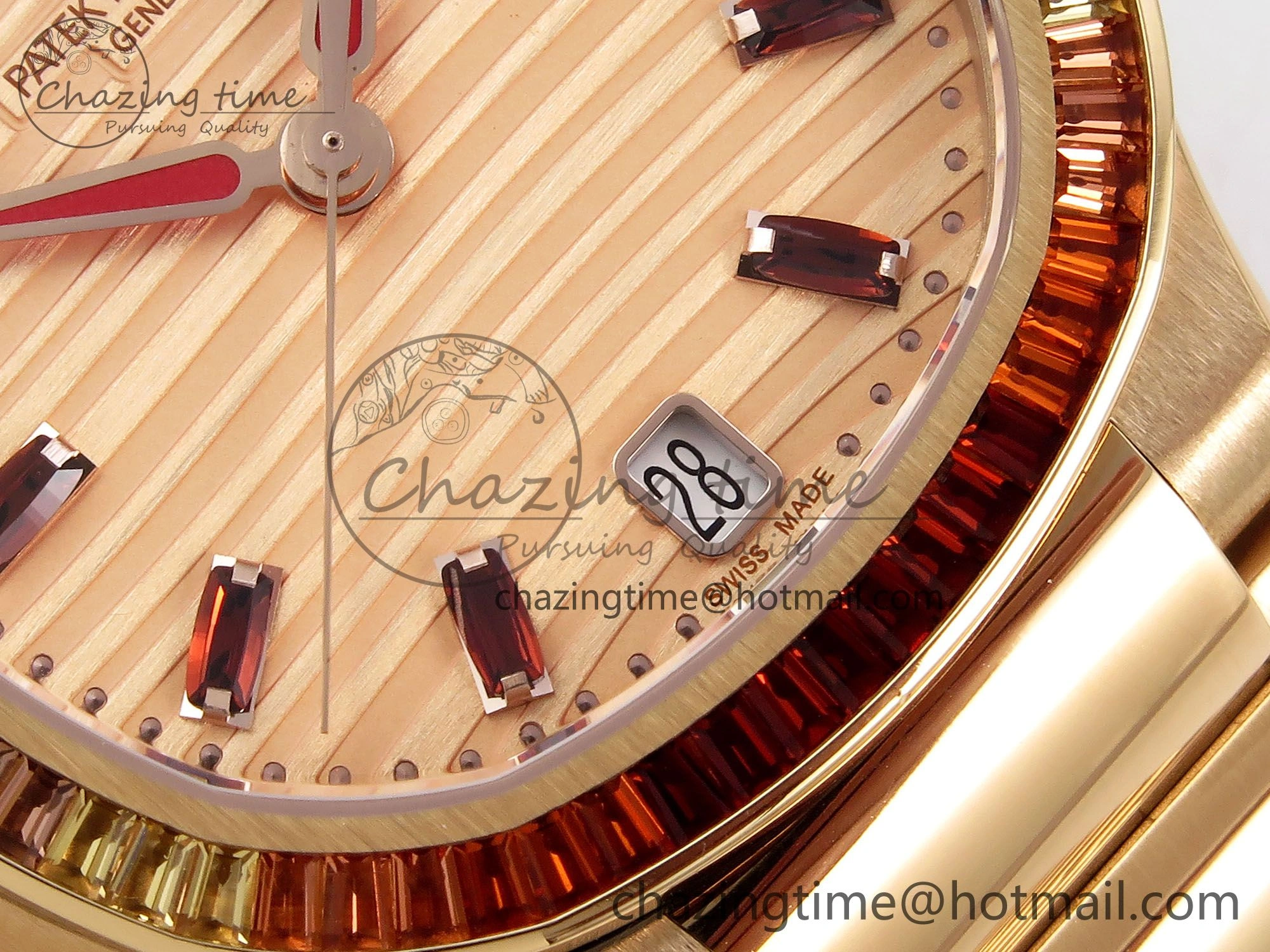 Nautilus 7118 Ladies RG Orange Diamonds PPF 1:1 Best Edition RG Dial on RG Bracelet 324CS