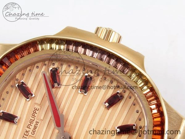 Nautilus 7118 Ladies RG Orange Diamonds PPF 1:1 Best Edition RG Dial on RG Bracelet 324CS