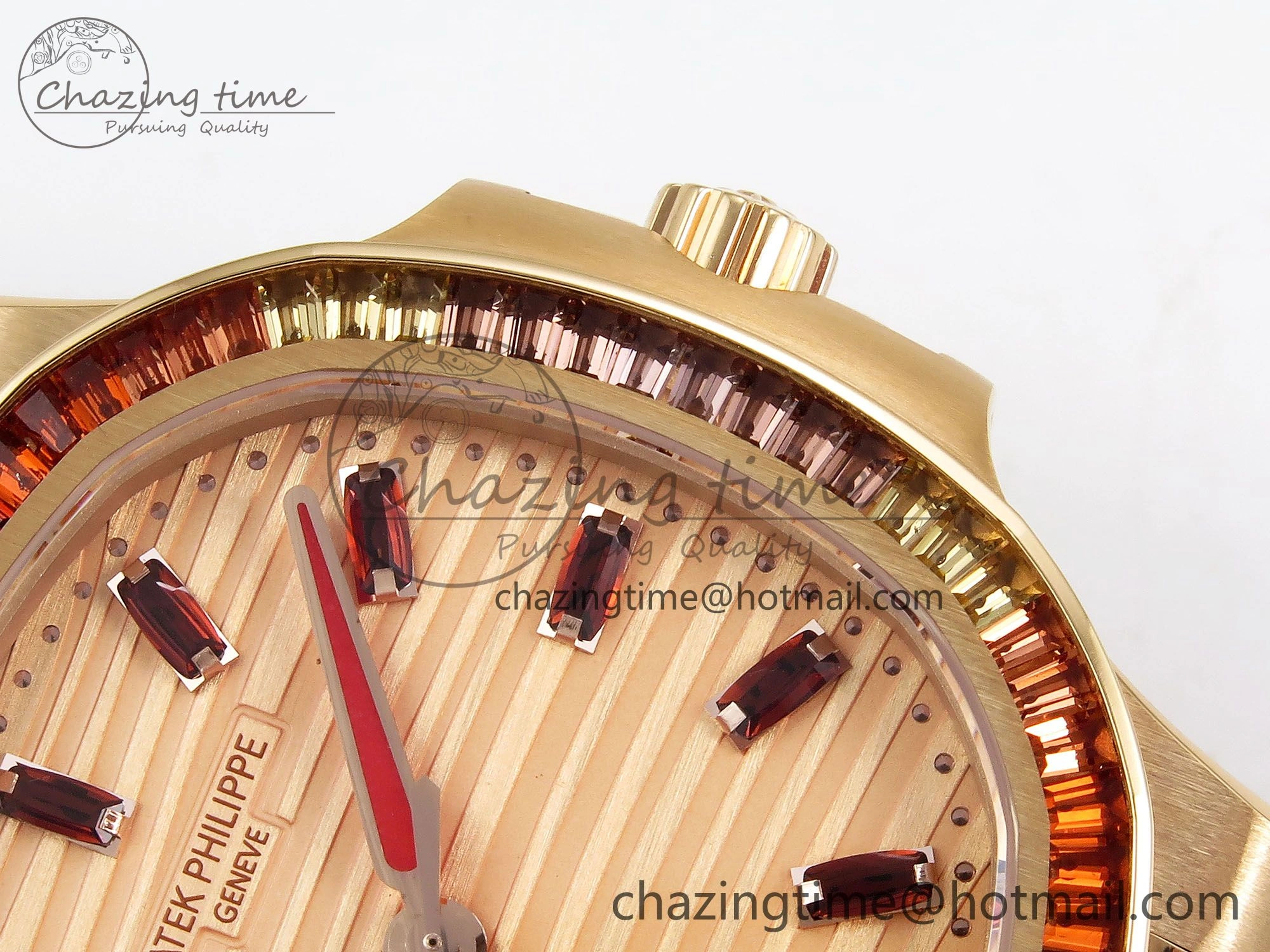Nautilus 7118 Ladies RG Orange Diamonds PPF 1:1 Best Edition RG Dial on RG Bracelet 324CS