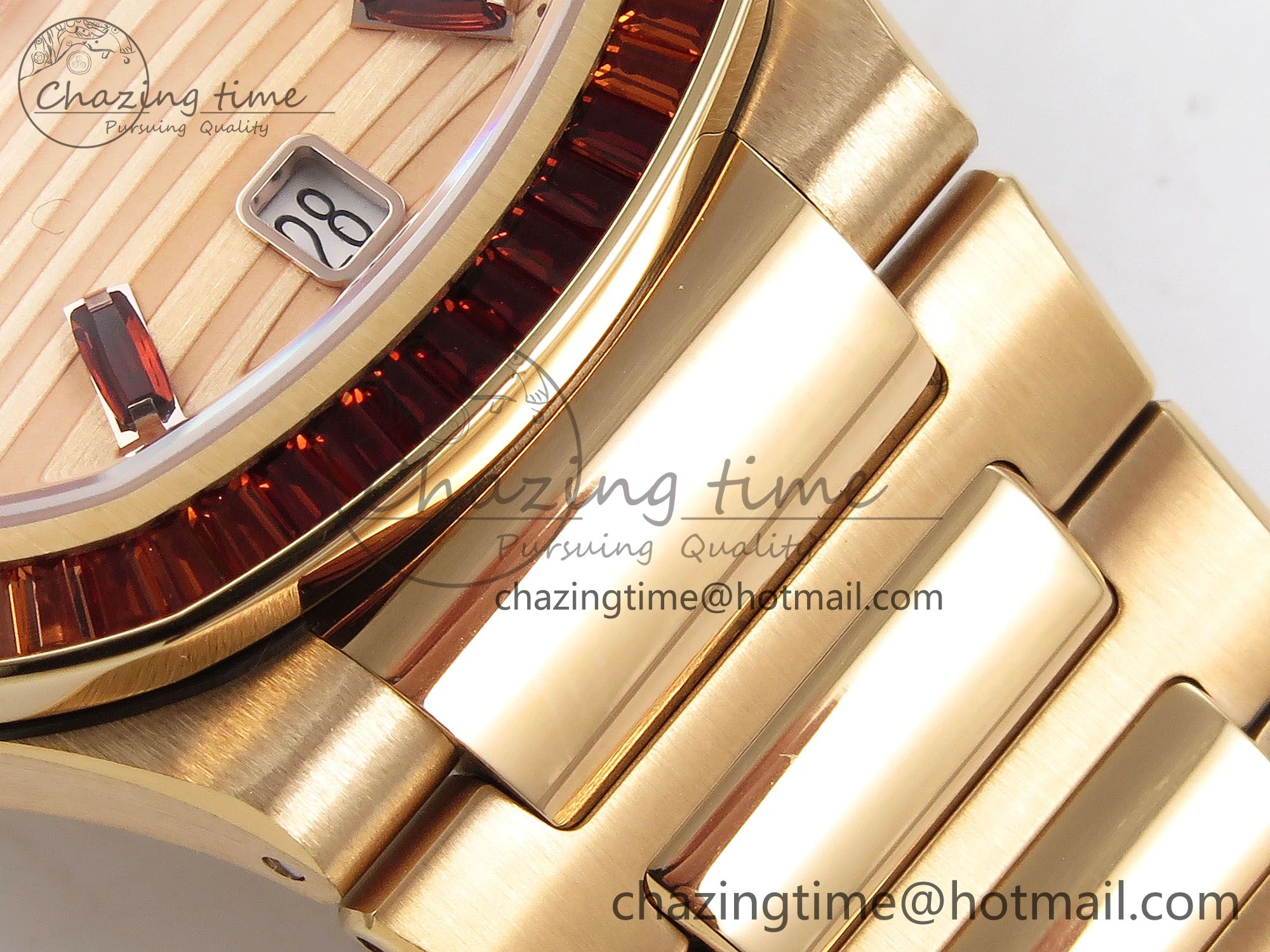 Nautilus 7118 Ladies RG Orange Diamonds PPF 1:1 Best Edition RG Dial on RG Bracelet 324CS