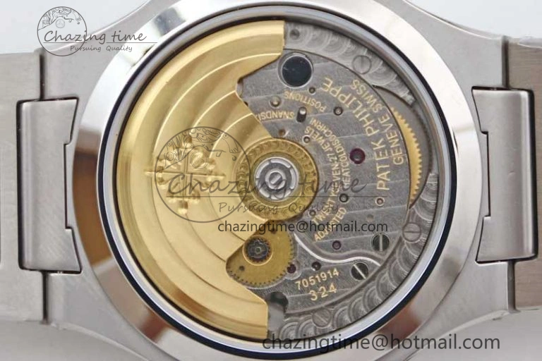 Nautilus 7118 1A MSF 1:1 Best Edition Gray Textured Dial Diamonds Bezel on SS Bracelet A324 Super Clone