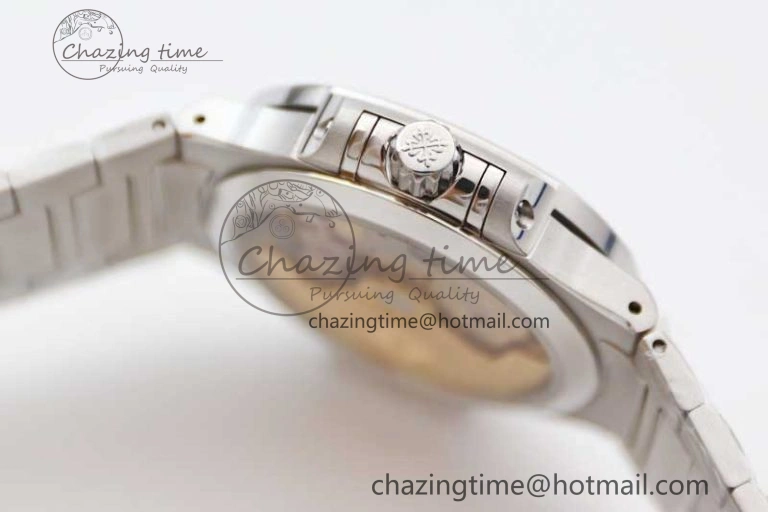 Nautilus 7118 1A MSF 1:1 Best Edition Gray Textured Dial Diamonds Bezel on SS Bracelet A324 Super Clone