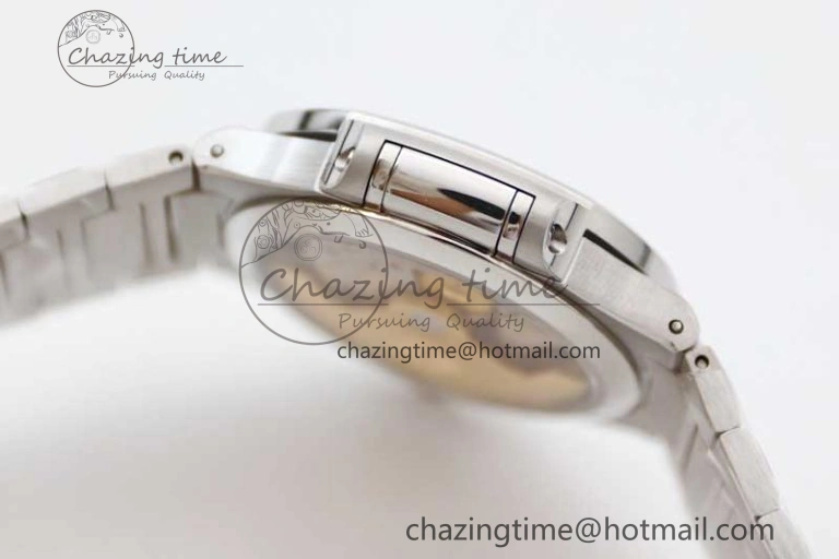 Nautilus 7118 1A MSF 1:1 Best Edition Gray Textured Dial Diamonds Bezel on SS Bracelet A324 Super Clone