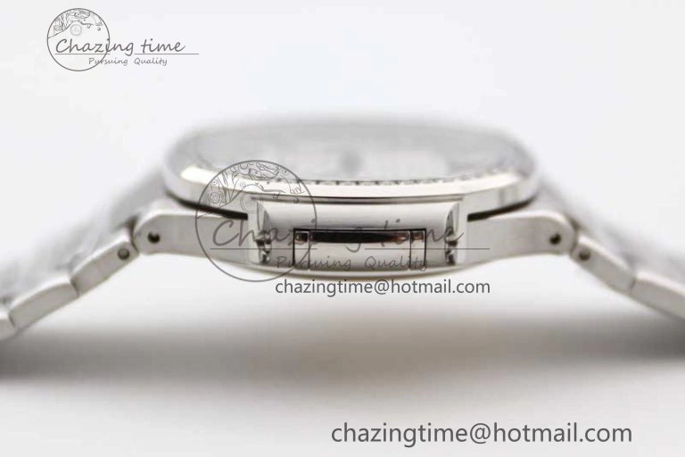 Nautilus 7118 1A MSF 1:1 Best Edition White Textured Dial Diamonds Bezel on SS Bracelet A324 Super Clone
