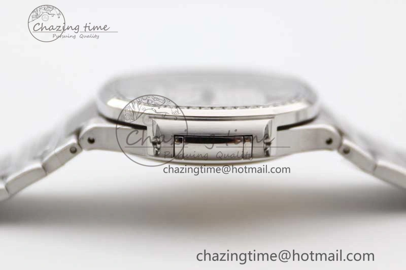 Nautilus 7118 1A MSF 1:1 Best Edition White Textured Dial Diamonds Bezel on SS Bracelet A324 Super Clone