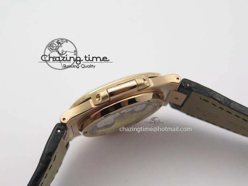 Nautilus Jumbo 18K Wrapped RG BP-Maker Edition Black Dial On Black Leather Strap PP324CS