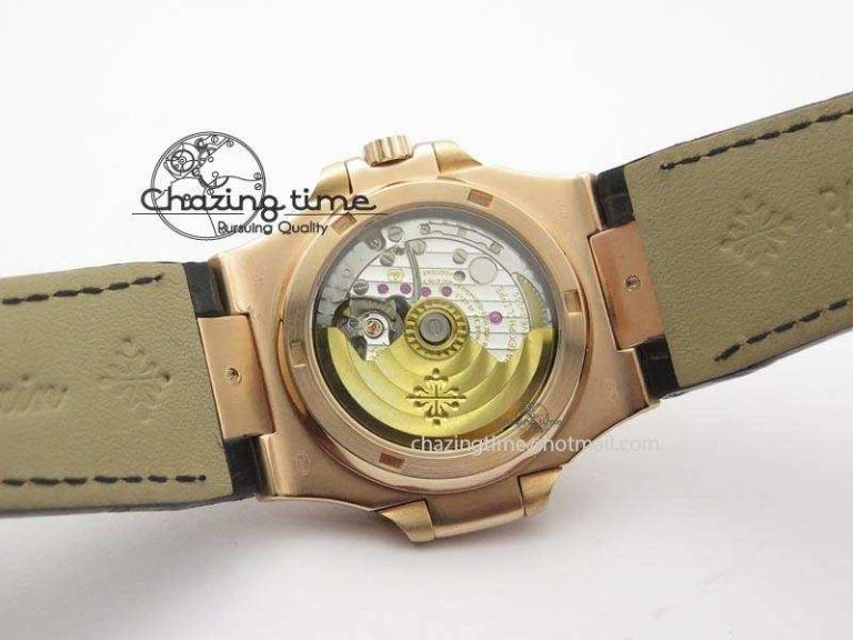Nautilus Jumbo 18K Wrapped RG BP-Maker Edition Black Dial On Black Leather Strap PP324CS