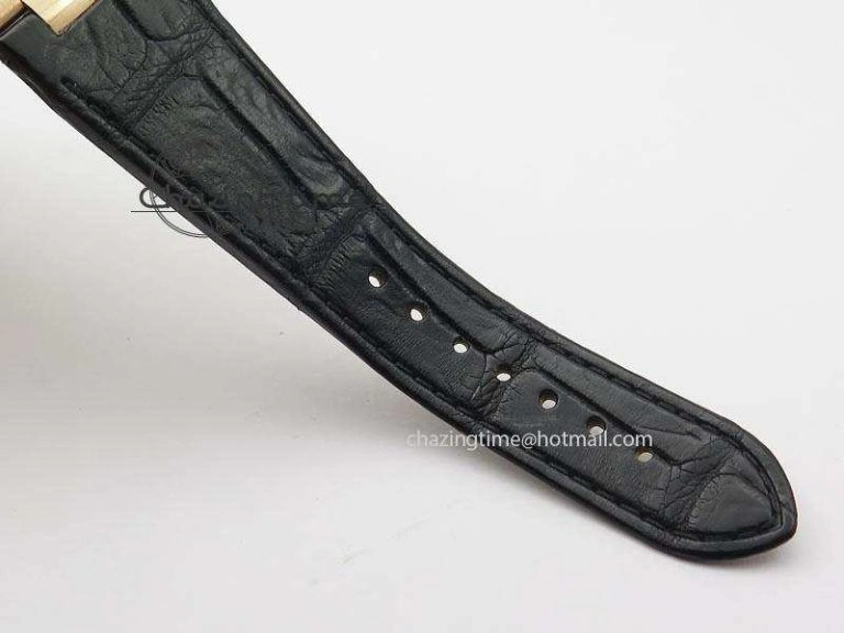 Nautilus Jumbo 18K Wrapped RG BP-Maker Edition Black Dial On Black Leather Strap PP324CS