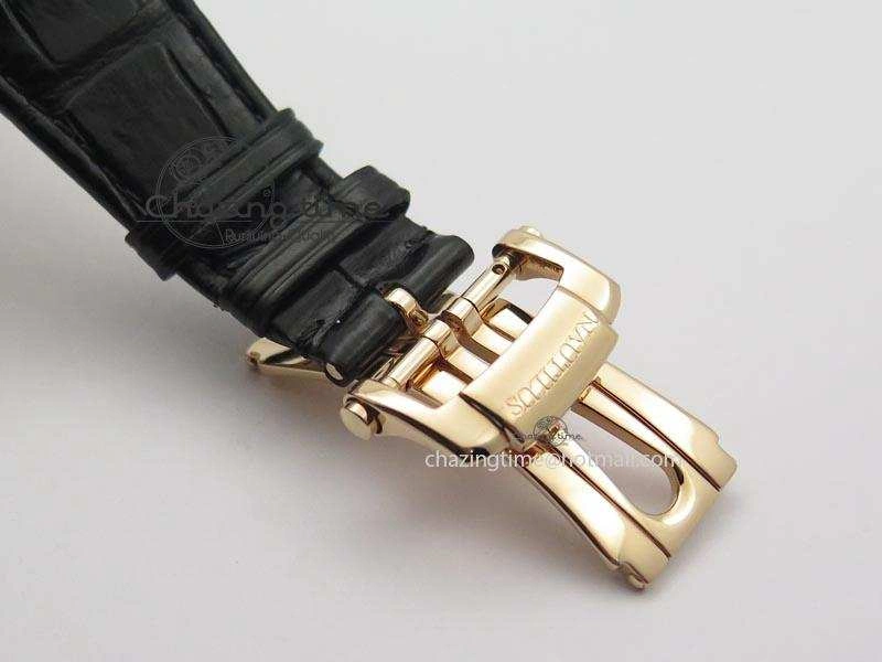 Nautilus Jumbo 18K Wrapped RG BP-Maker Edition Black Dial On Black Leather Strap PP324CS