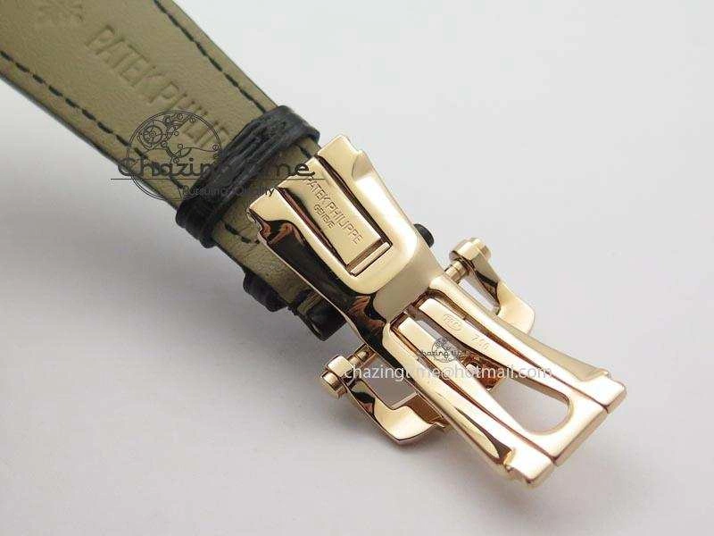 Nautilus Jumbo 18K Wrapped RG BP-Maker Edition Black Dial On Black Leather Strap PP324CS