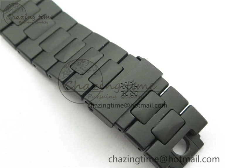 Nautilus Jumbo 5711 DLC PPF 1:1 Best Edition Blue Textured Dial on DLC Bracelet PPF324