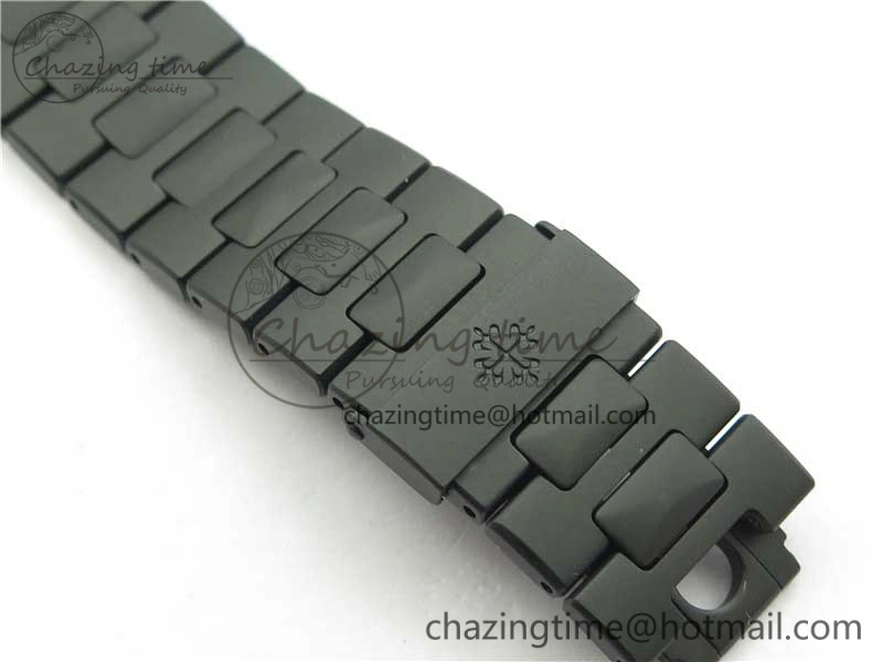 Nautilus Jumbo 5711 DLC PPF 1:1 Best Edition Blue Textured Dial on DLC Bracelet PPF324